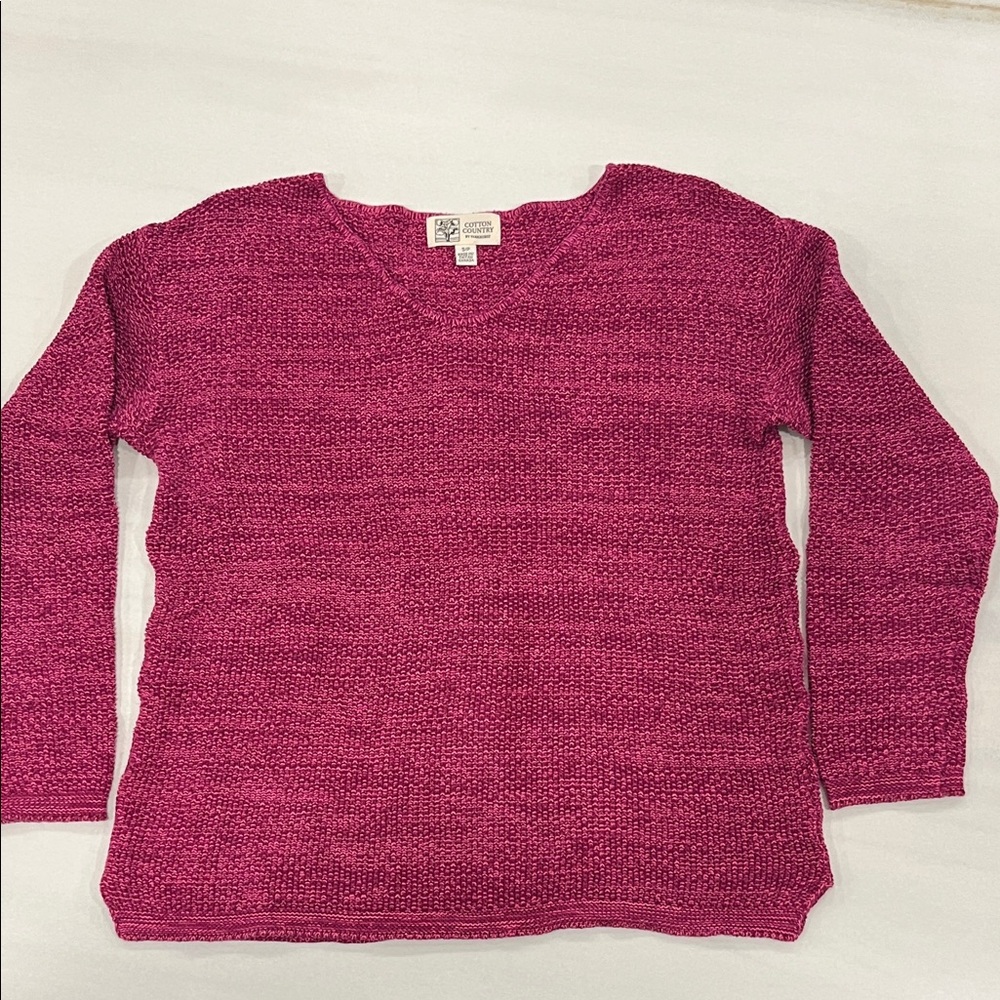 Parkhurst Women's Fuchsia V-Neck Knit Sweater